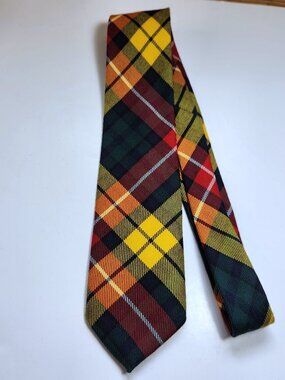 Lochcarron Scotland Wool Tie Buchanan Modern Tartan Plaid Mens Necktie Scottish